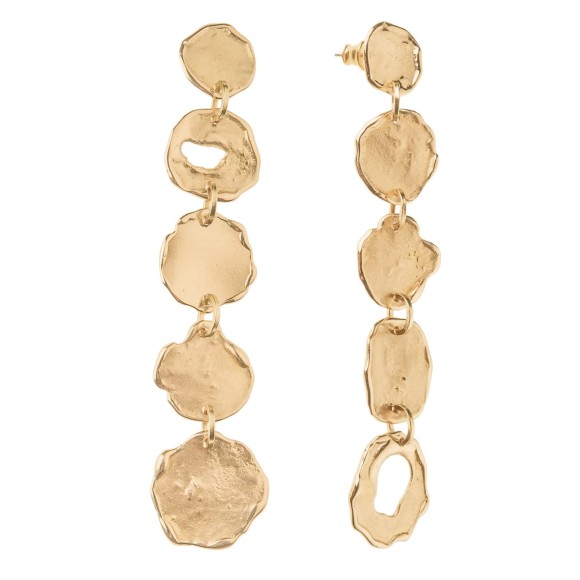 Długie asymetryczne kolczyki w kolorze złotym z kolekcji New Stone Orska biżuteria