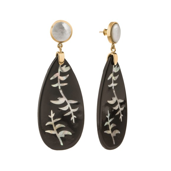 Długie, owalne kolczyki z perłami VIK38-8 ORSKA biżuteria