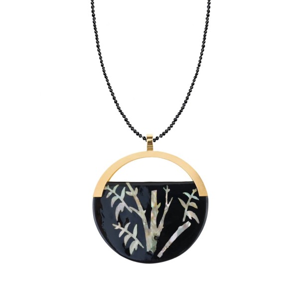 Elegancki naszyjnik z czarnymi onyksami VIN58-3 ORSKA biżuteria