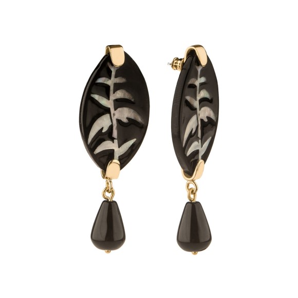 Złote kolczyki z motywem roślinnym ORSKA biżuteria