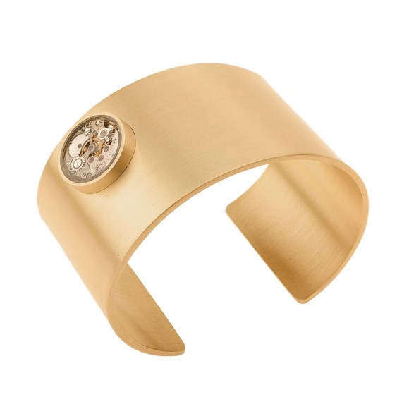 Bransoleta ozdobiona mechanizmem zalanym w żywicy - Orska biżuteri