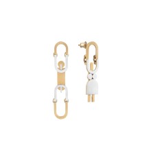 Srebrne, asymetryczne kolczyki na sztyft z kolekcji Machiny