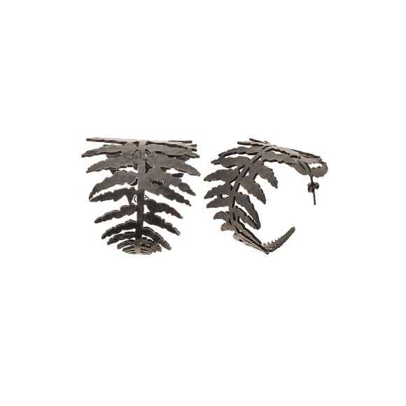 Kolczyki koła z liściem paproci - ORSKA