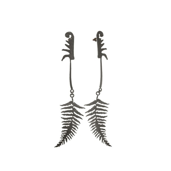 Długie kolczyki z liśćmi paproci biżuteria ORSKA