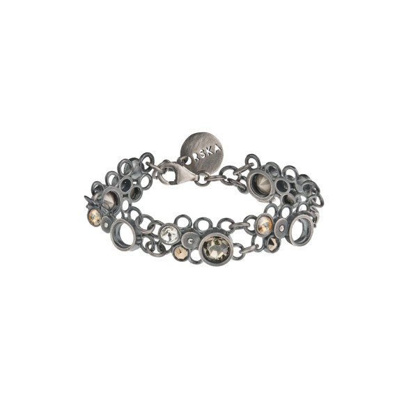 Wąska, srebrna bransoletka z kryształami z kolekcji Soda ORSKA