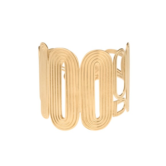 Szeroka, pozłacana bransoletka z szarym kryształem z kolekcji Holos HOA74-1 ORSKA