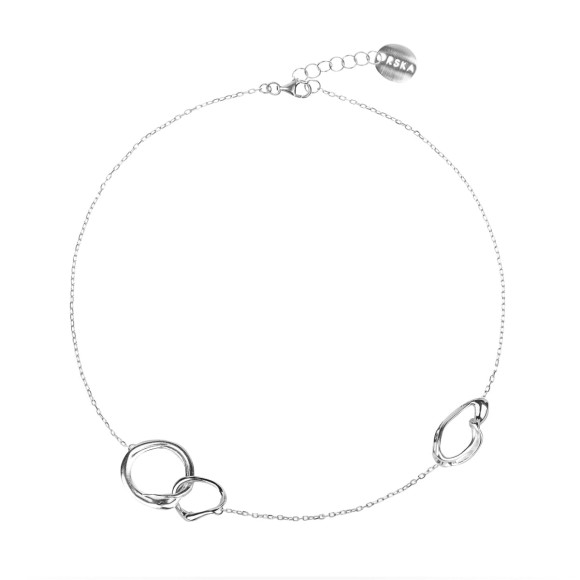 Krótki srebrny naszyjnik z zawieszkami z kolekcji New Stone  ORSKA