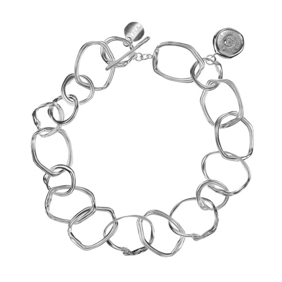 Krótki, srebrny naszyjnik z nieregularnych ogniw z kolekcji New Stone ORSKA