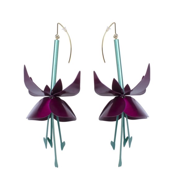 Autorskie kolczyki inspirowane kwiatem fukcji z kolekcji Plantis - biżuteria ORSKA