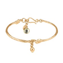 Pozłacana bransoletka z jagodą i akwamarynem