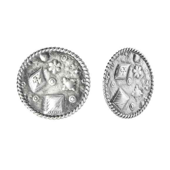 Srebrne kolczyki medaliony z kolekcji Semios