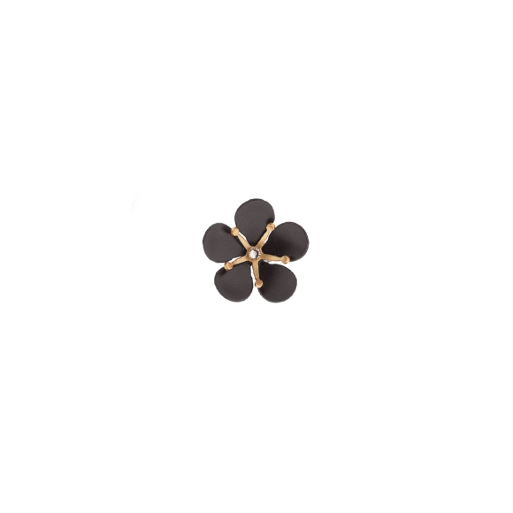 Pin w kształcie kwiatu wiśni w kolorze grafitowym z kolekcji Plantis ORSKA biżuteria
