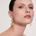 Wiszące złot-srebrne kolczyki z kolekcji Rundo - ORSKA biżuteria