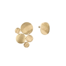 Asymetryczne, pozłacane kolczyki z kolekcji Rundo