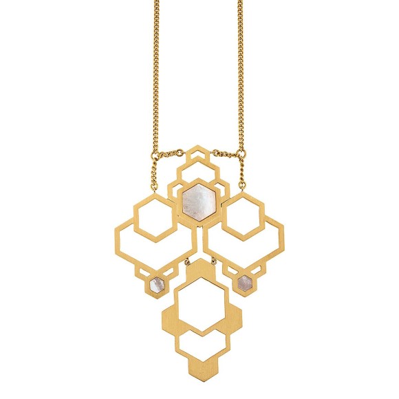 Naszyjnik z kolekcji Apis inspirowany plastrami miodu marki ORSKA biżuteria