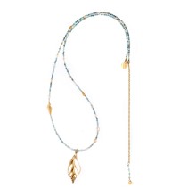 Długi naszyjnik z topazem i muszlą z kolekcji Maris