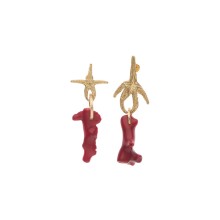 Kolczyki rozgwiazdy Maris z naturalnym koralem z kolekcji