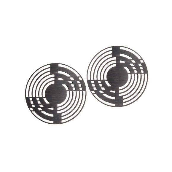 Ażurowe, kolczyki na sztyft, w geometrycznym kształcie z kolekcji Nano - NAK24-1 -Orska biżuteria