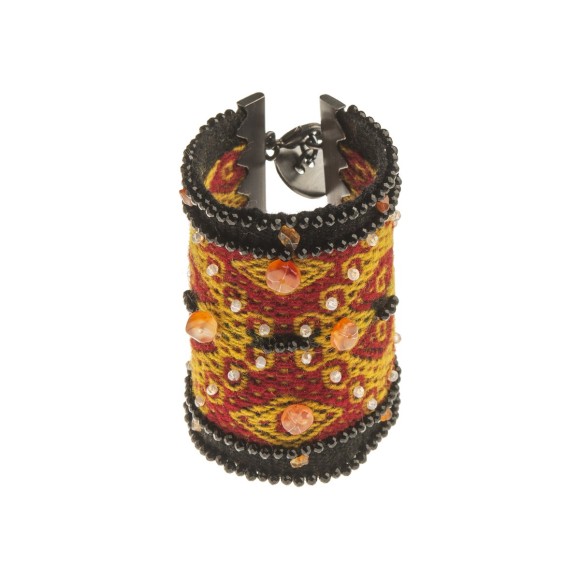 Ręcznie wyszywana grafitowa bransoleta z kolekcji Peru marki ORSKA bizuteria