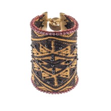 Ręcznie wyszywana bransoletka z kamieniami naturalnymi z kolekcji Peru