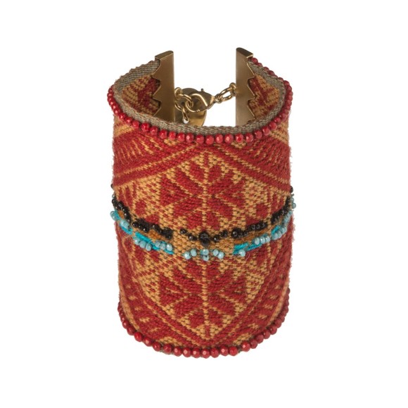 Artystyczna, ręcznie wyszywana bransoleta a kolekcji Peru, marki ORSKA biżuteria