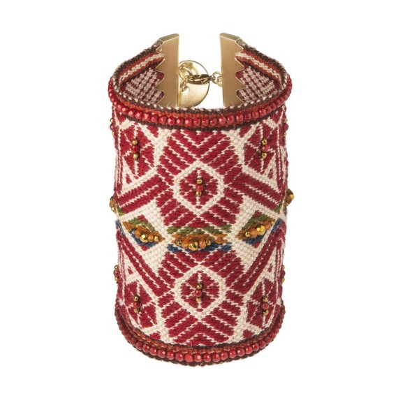 Szeroka ręcznie wyszywana bransoleta z kolekcji Peru marki ORSKA biżuteria