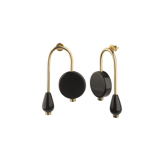 Ręcznie robione kolczyki z kamieniami naturalnymi - onyksami, z kolekcji Terra ORSKA biżuteria