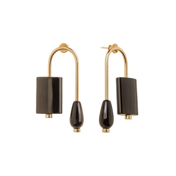 Ręcznie robione kolczyki z kamieniami naturalnymi - onyksami, z kolekcji Terra ORSKA biżuteria