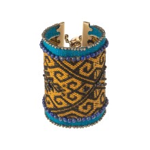 Ręcznie wyszywana kamieniami naturalnymi bransoletka z Peru