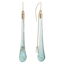 Błękitne kolczyki z kolekcji Frost w kształcie smukłych kropli