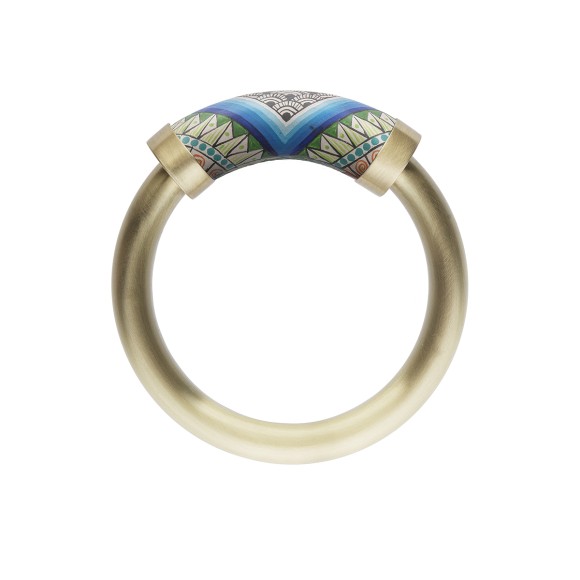 Sztywna bransoletka w złotej oprawie z kolekcji Meksyk-ORSKA biżuteria