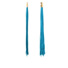 Kolczyki z niebieskimi frędzlami w złotej oprawie z kolekcji Dissolve