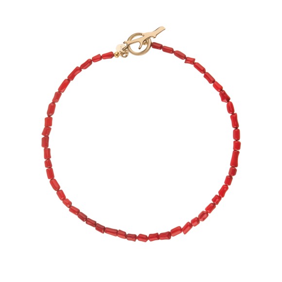 Piękny czerwony naszyjnik z koralem MN42-5 ORSKA biżuteria