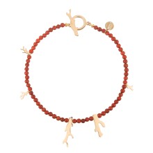 Artystyczny, krótki naszyjnik z koralem z kolekcji Maris