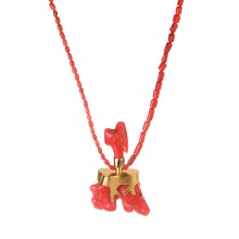 Naszyjnik z koralem w mosiężnej oprawie z kolekcji Maris