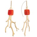 złote kolczyki z koralowcem na lato MK32-1