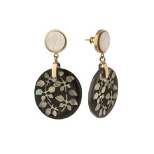 Czarno-białe kolczyki z masą perłową i laką z kolekcji Vietnam