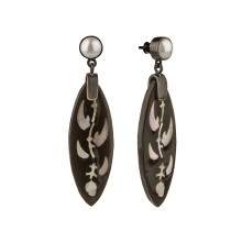 Artystyczne kolczyki z laką i masą perłową z kolekcji Vietnam