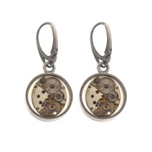 Wiszące kolczyki z mechanizmami zegarowymi z kolekcji Vintage