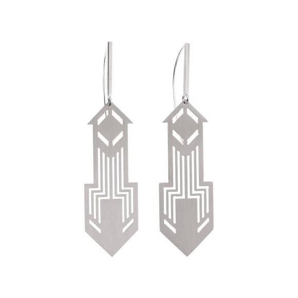 Ażurowe kolczyki w geometrycznym kształcie z kolekcji Nano - NAK28-4- Orska biżuteria
