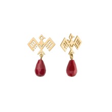 Kolczyki na sztyft z jadeitem z kolekcji Peru