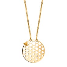 Naszyjnik z dużym polerowanym wisiorem z pszczołą z kolekcji Apis