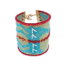 Ręcznie tkana i wyszywana bransoletka z kolekcji Peru