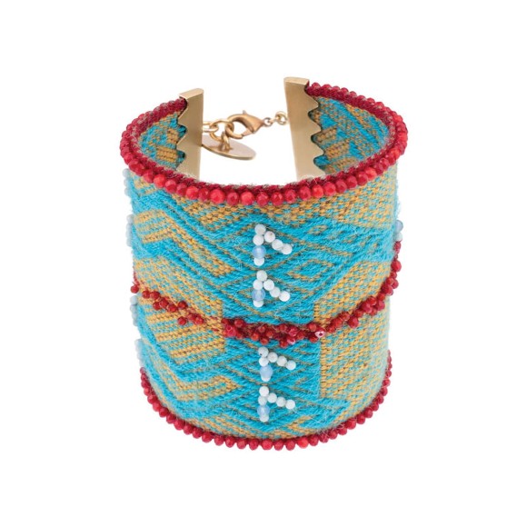 Szeroka tkana bransoleta z kolekcji Peru