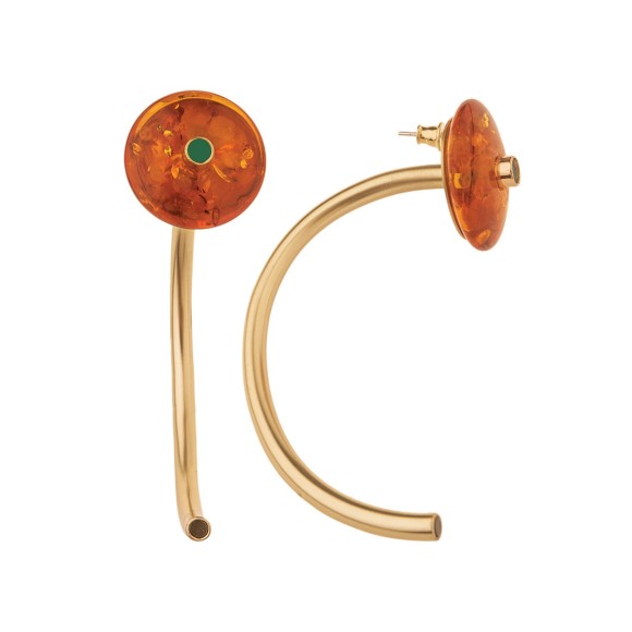 Kolczyki z bursztynem w kolorze koniakowym marki ORSKA biżuteria