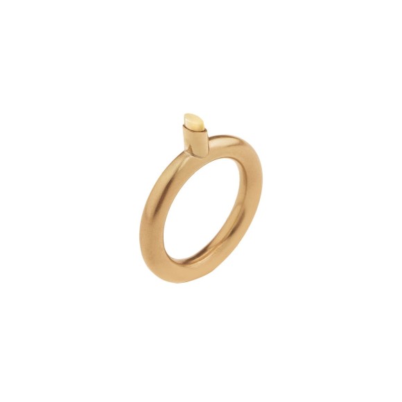 Prosta, złota obrączka z bursztynem z kolekcji Baltica marki ORSKA biżuteria