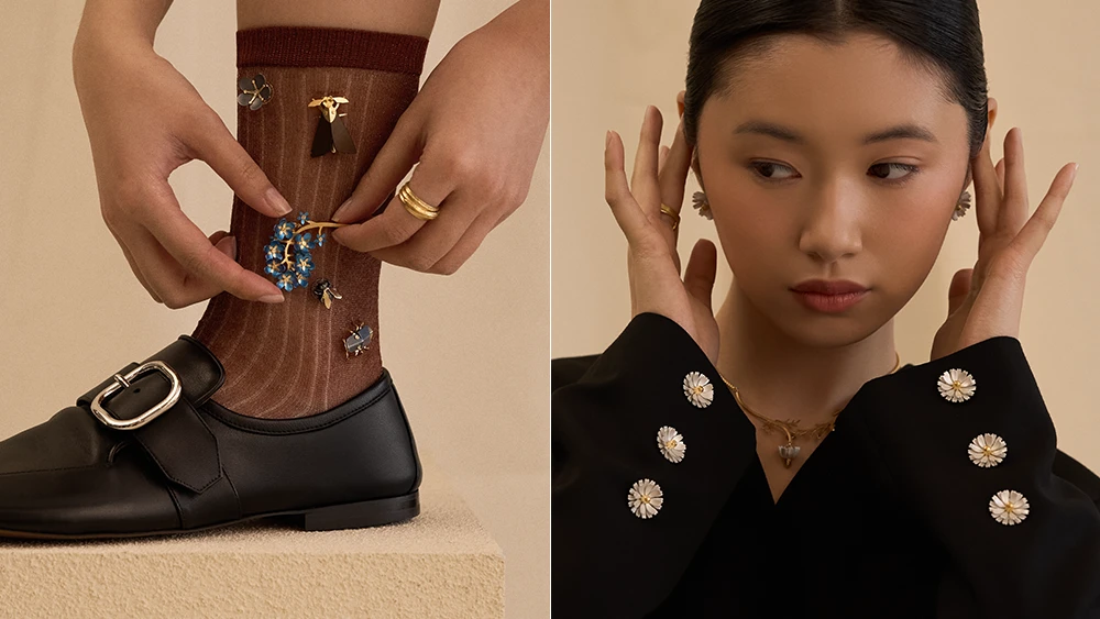 Piny i broszki z niezapominajkami i rumiankami marki ORSKA